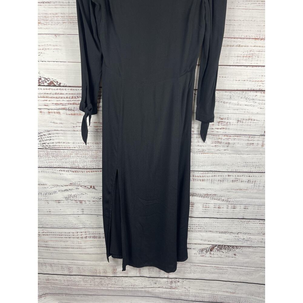 LBLC The Label Dress Women's Small Black Cutout Back Puff Sleeve Maxi Side Slit - Picture 5 of 14
